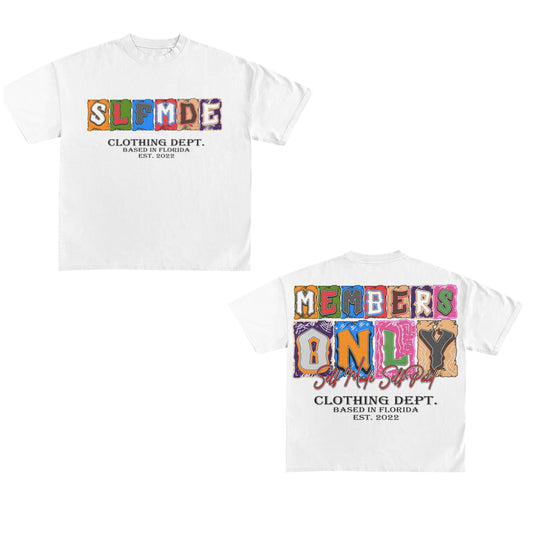 “White/Multicolor” Members Only Tee