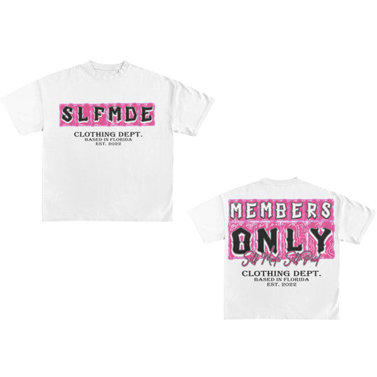 “White/Pink” Members Only Tee